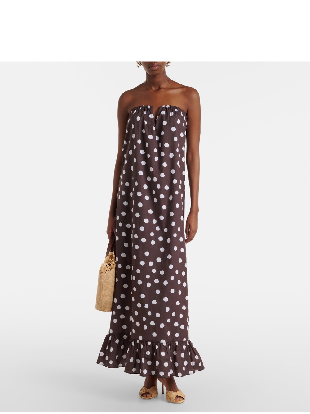 Adriana Degreas Polka Dot Maxi Dress